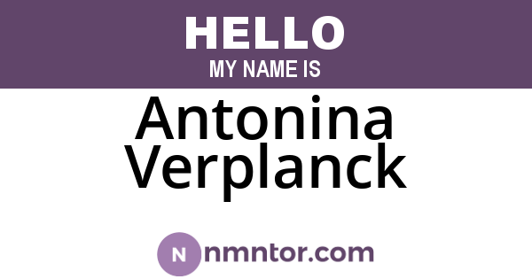 Antonina Verplanck
