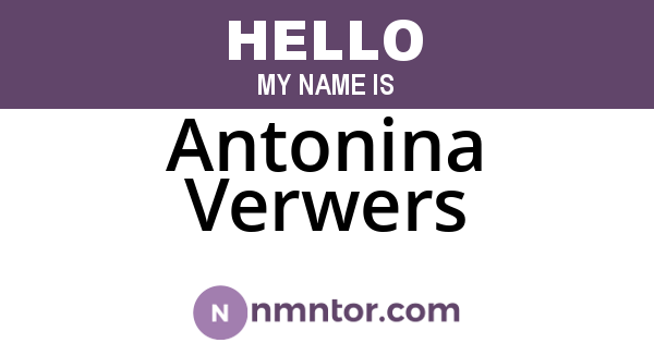 Antonina Verwers