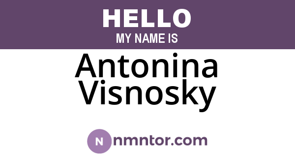 Antonina Visnosky