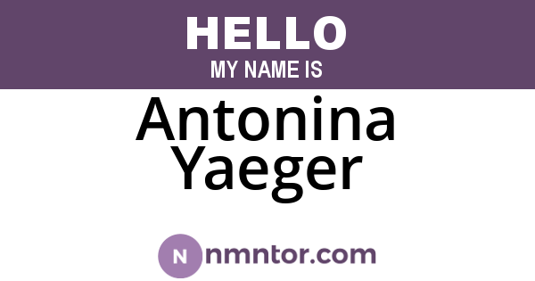 Antonina Yaeger