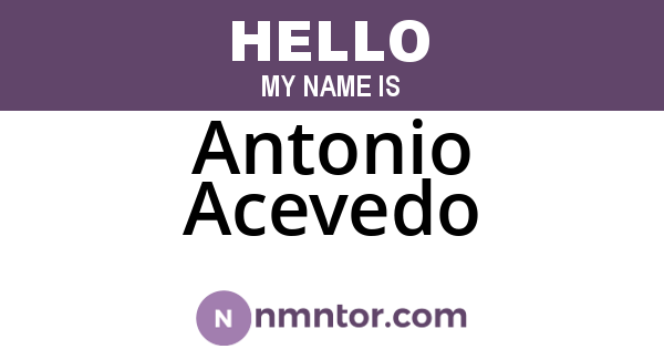 Antonio Acevedo