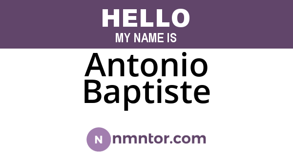 Antonio Baptiste