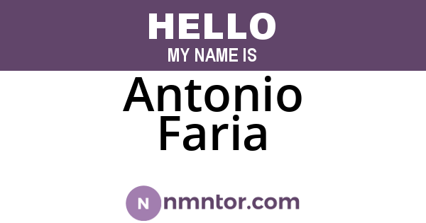 Antonio Faria