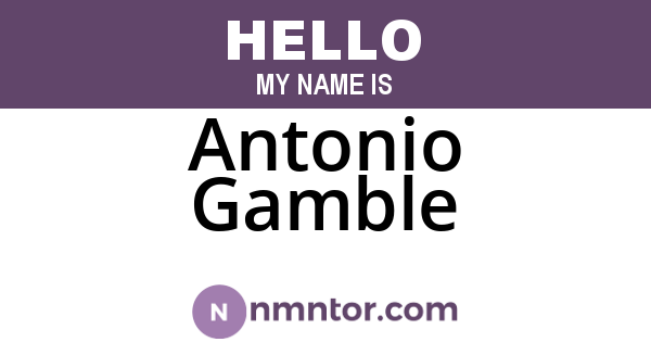 Antonio Gamble