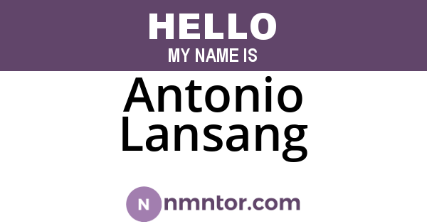 Antonio Lansang