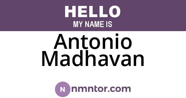 Antonio Madhavan