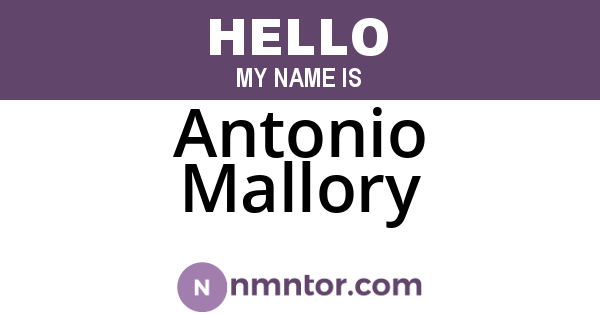 Antonio Mallory