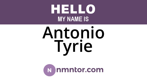 Antonio Tyrie
