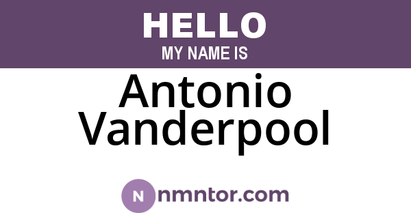 Antonio Vanderpool