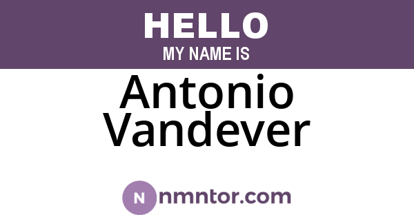 Antonio Vandever