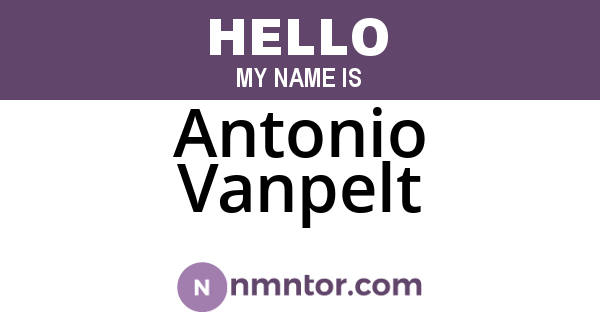 Antonio Vanpelt