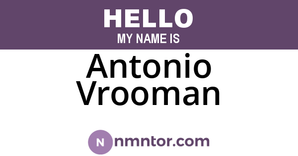 Antonio Vrooman