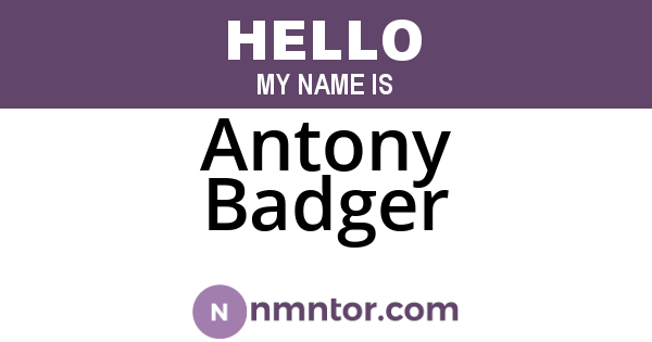 Antony Badger