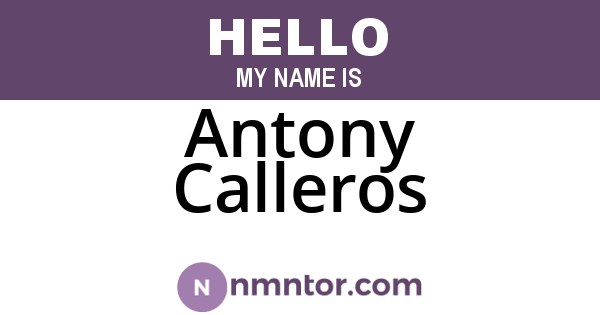 Antony Calleros