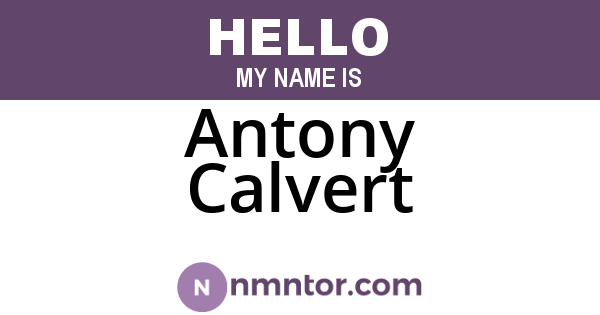 Antony Calvert