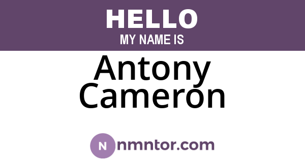 Antony Cameron