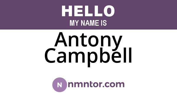 Antony Campbell