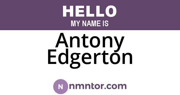 Antony Edgerton