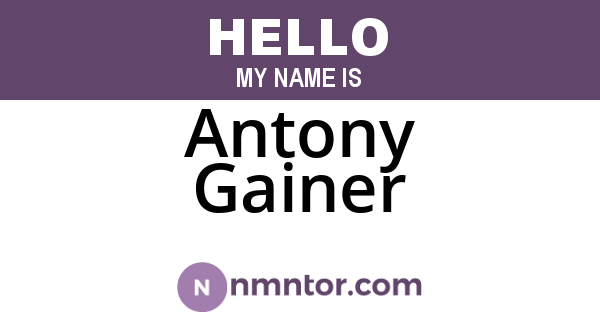 Antony Gainer