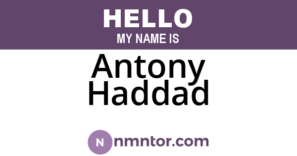 Antony Haddad