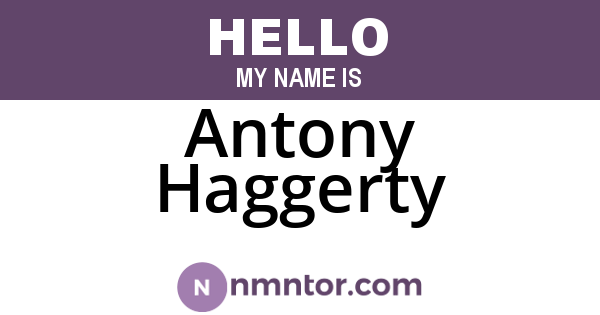Antony Haggerty