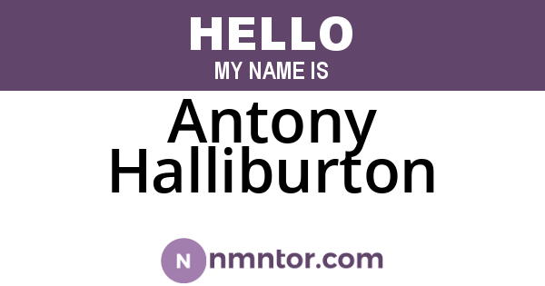 Antony Halliburton