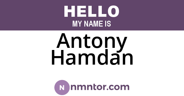 Antony Hamdan