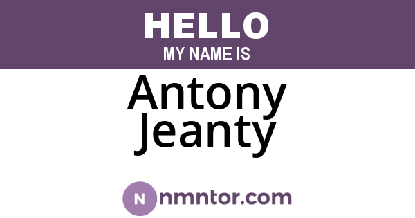 Antony Jeanty