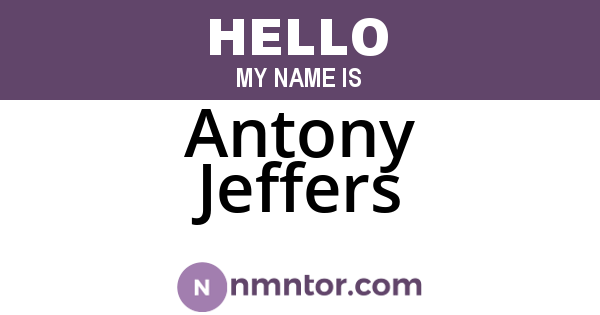 Antony Jeffers