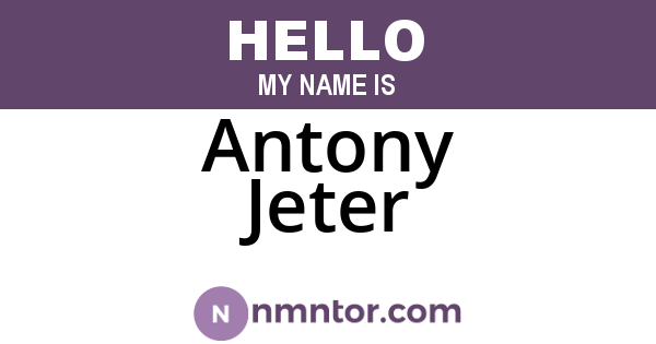 Antony Jeter