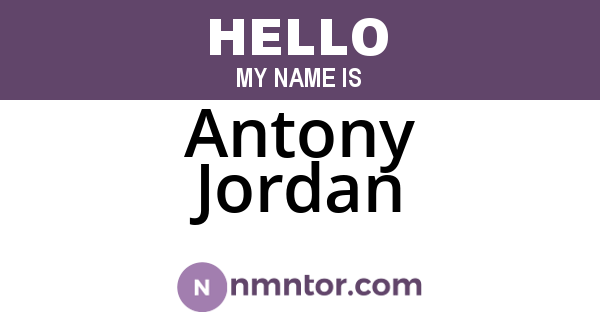 Antony Jordan