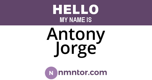 Antony Jorge
