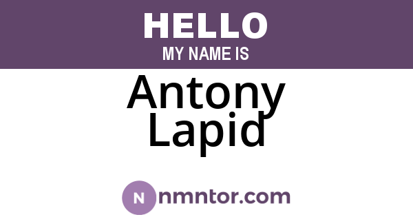 Antony Lapid