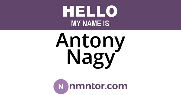 Antony Nagy