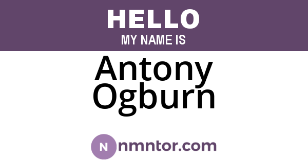 Antony Ogburn