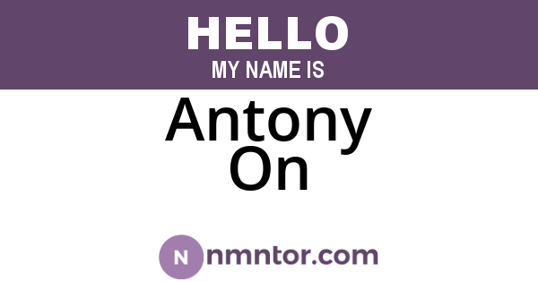 Antony On