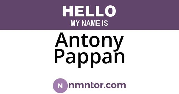 Antony Pappan