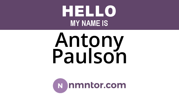 Antony Paulson