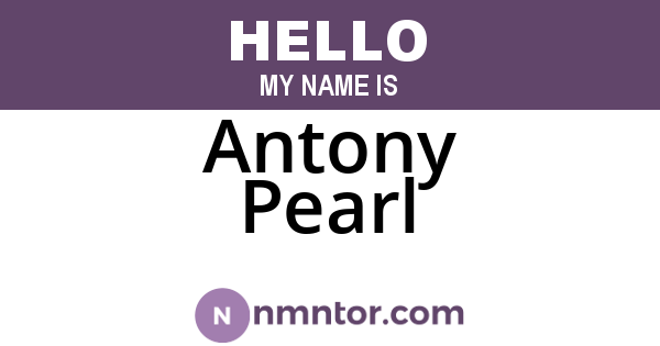 Antony Pearl