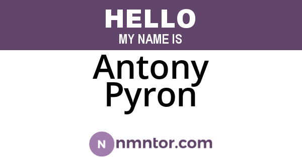 Antony Pyron