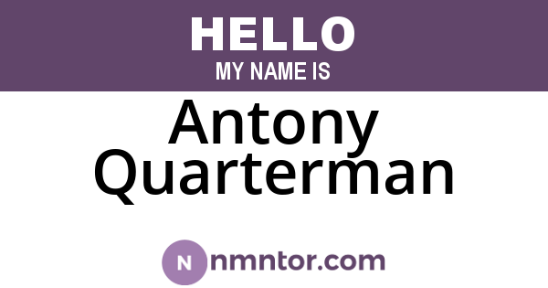 Antony Quarterman