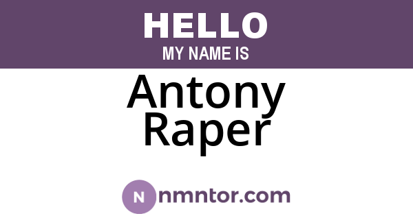 Antony Raper