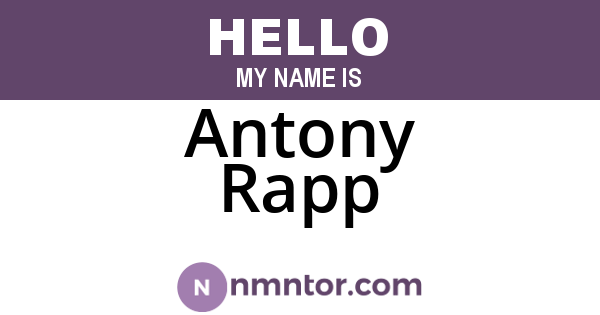 Antony Rapp