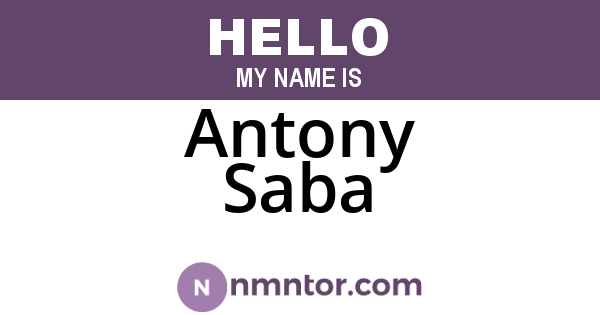 Antony Saba