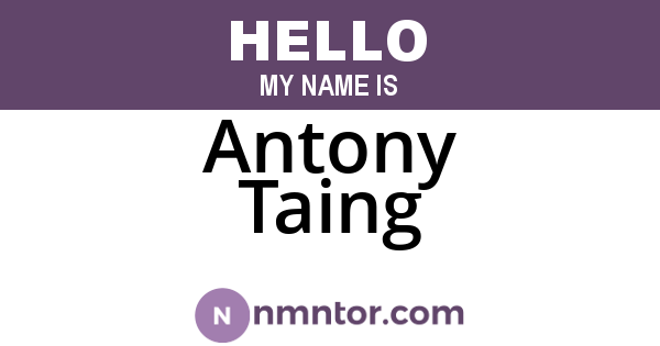 Antony Taing