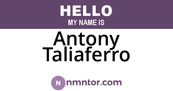 Antony Taliaferro