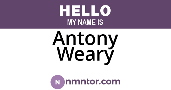 Antony Weary
