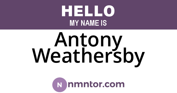 Antony Weathersby