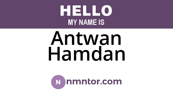 Antwan Hamdan