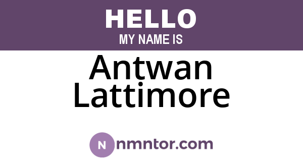 Antwan Lattimore